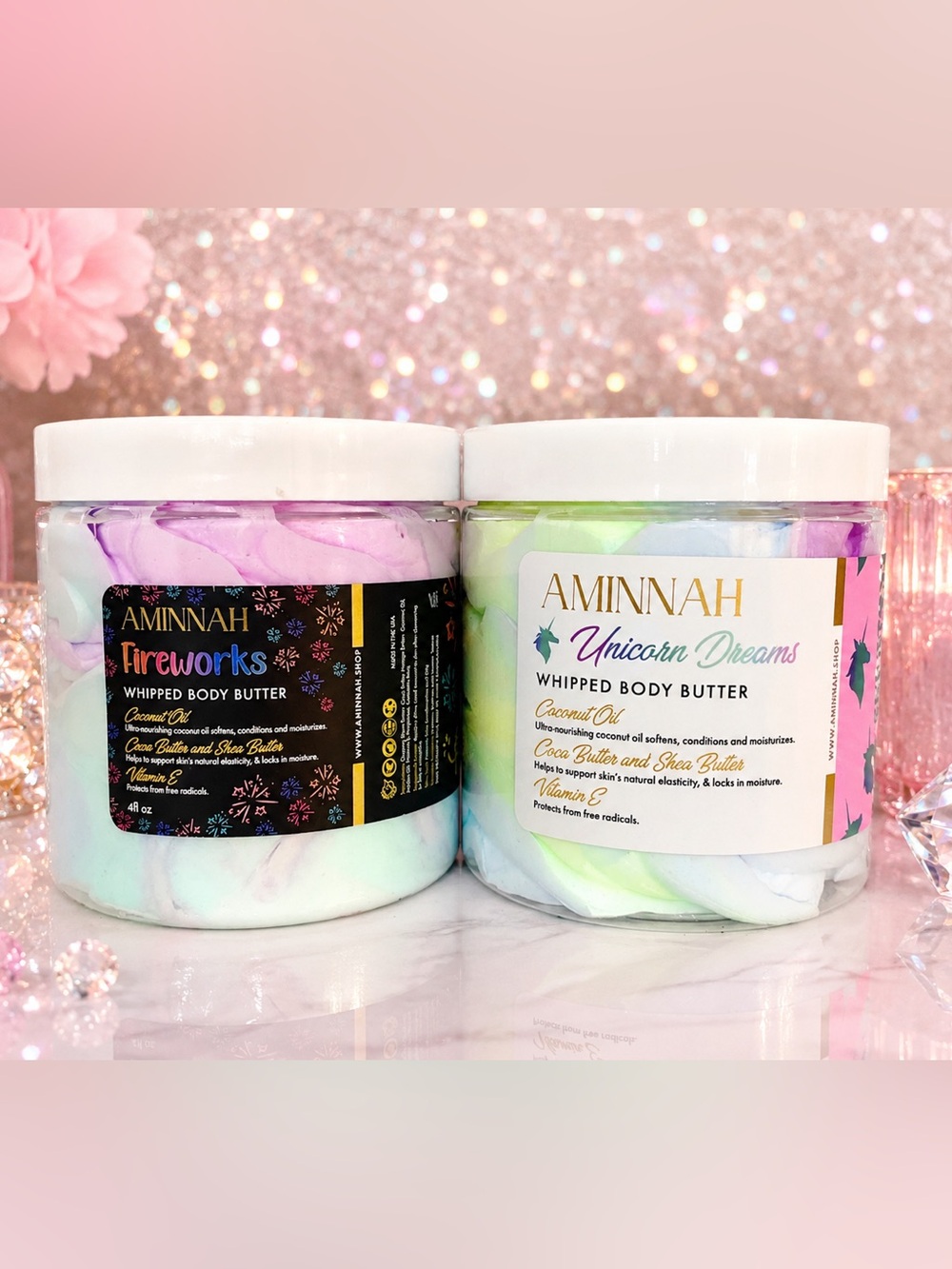*Buy Now* Aminnah Unicorn Dreams & Fireworks Whipped Body Butter Duo